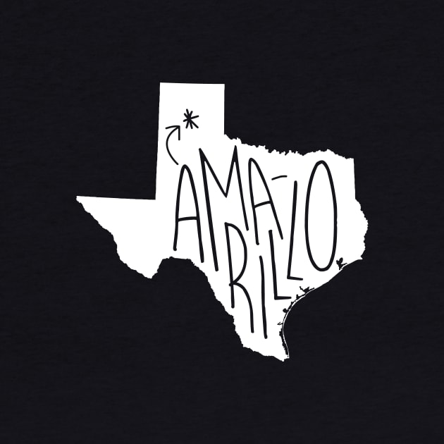 Amarillo, Texas (White Ink) by AmarilloShirts